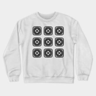 Abstract pattern with decorated black squares Crewneck Sweatshirt